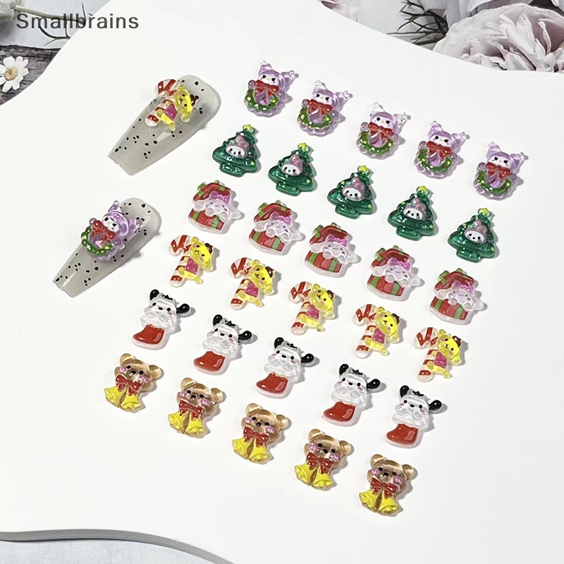 SANRIO Set 10 Phụ Kiện Trang Trí Móng Tay Chủ Đề Giáng Sinh Dễ Thương