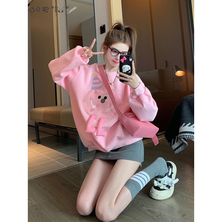 SOERVIMY Áo Khoác hoodie áo khoác nữ Cọc và casual trendy Độc đáo Cọc và dày lên New Style WWY23B0K9H 45Z231111