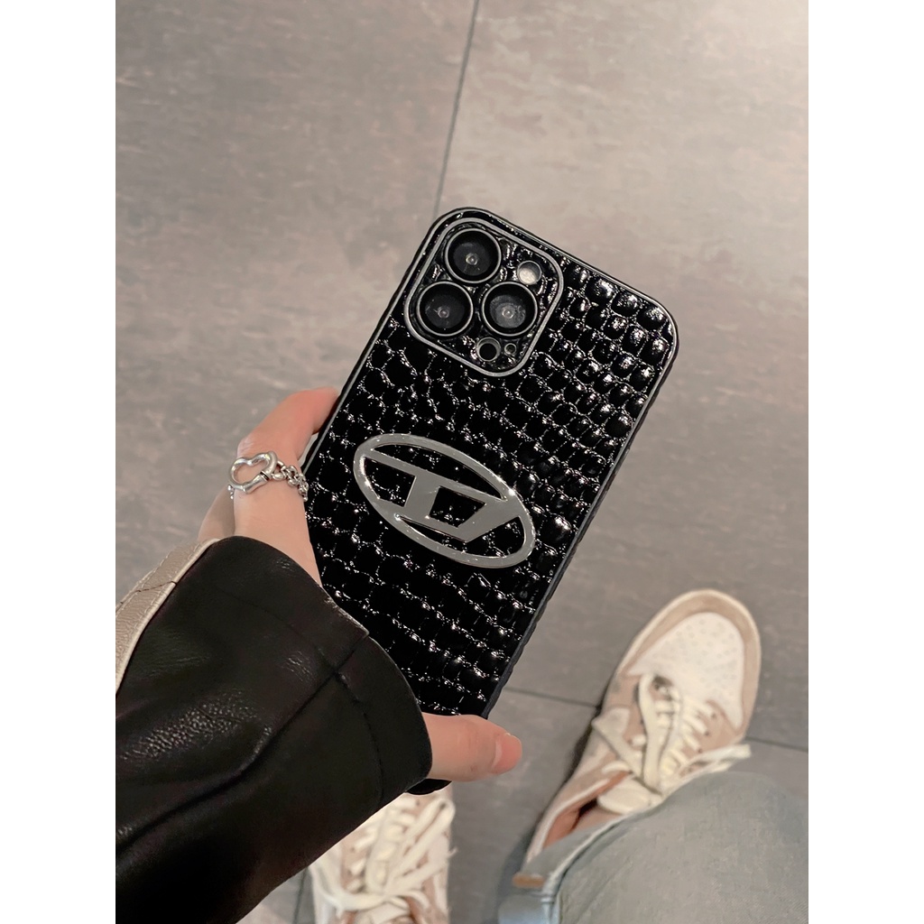 Mới Ốp Điện Thoại Da Cá Sấu Màu Đen Cho iphone 15 pro max 14 pro 13 pro max 12 pro max 11 12 13 14 15 pro