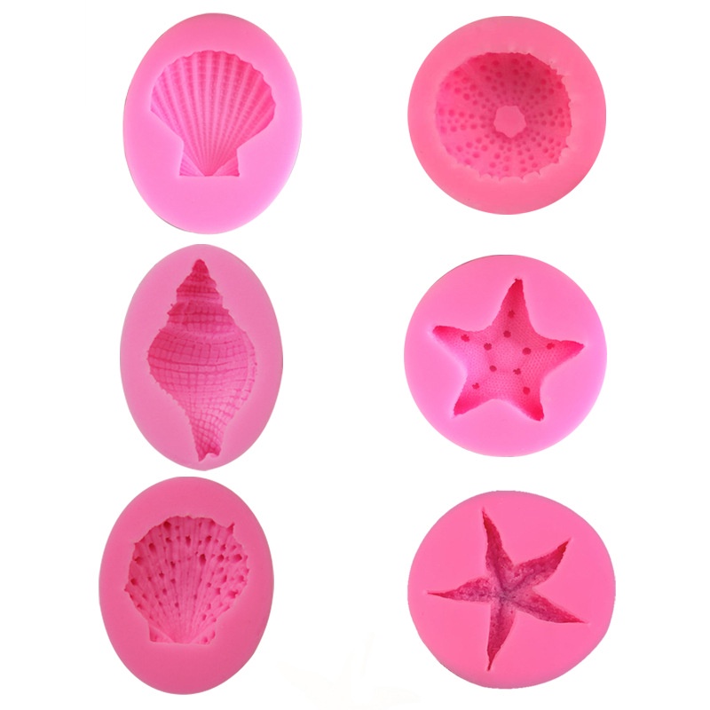 Hoạt Hình Khuôn Silicon Làm Bánh Kẹo Hình Vỏ Sò / Ốc Xà Cừ Xinh Xắn