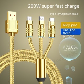 Cáp Sạc Nhanh 200w 3 Trong 1 6a Cho ios android type c
