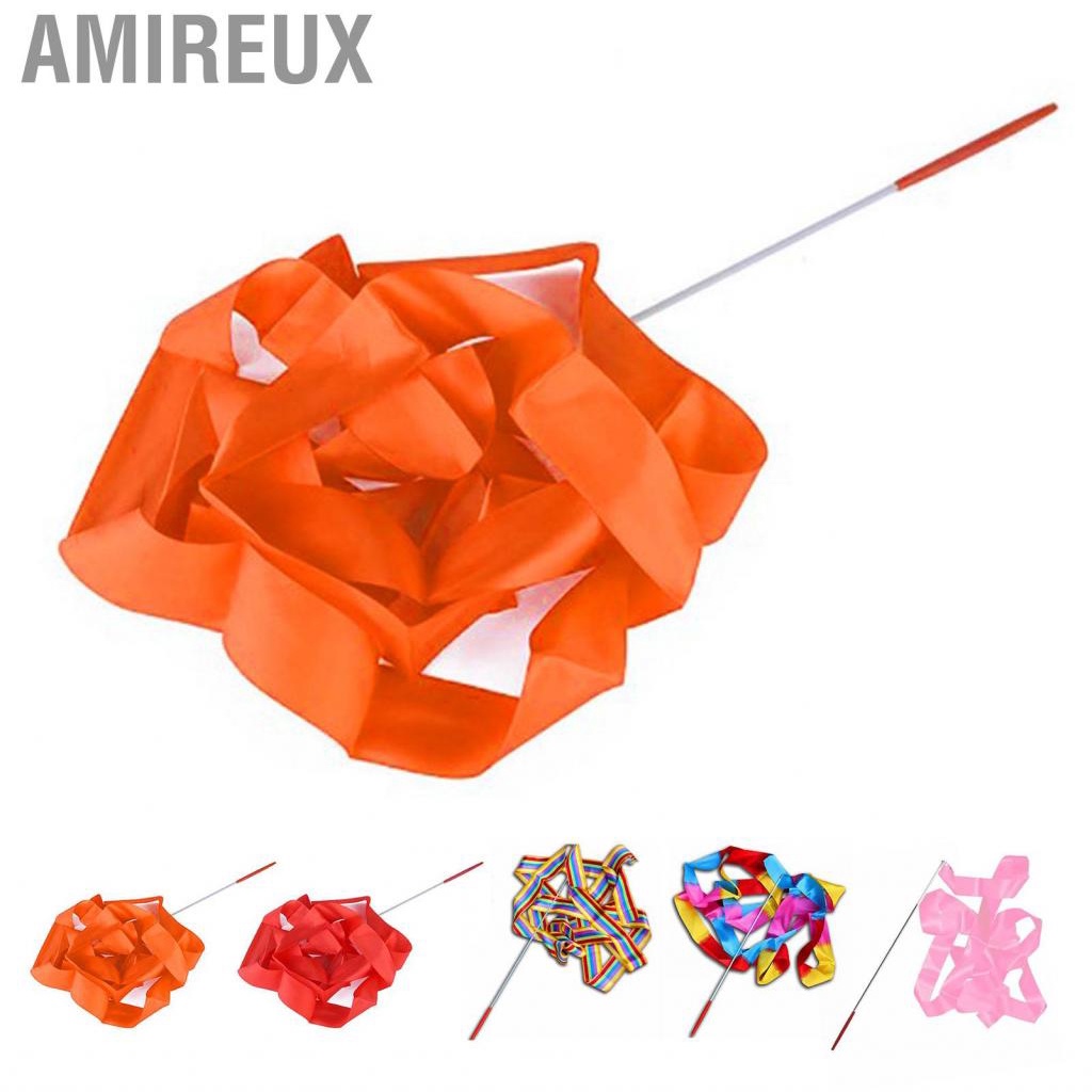 Amireux Gymnastics Streamers  Good Toughness 4m Nylon Dance Ribbons for Competition