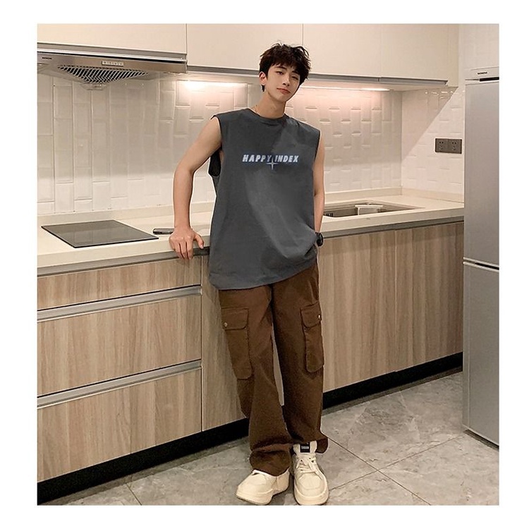 Áo Thun Ba Lỗ In Chữ Thời Trang Nam Tính