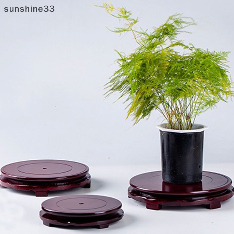 Su Đế Gỗ Tròn Trơn Cổ Điển Trưng Bày Bình Trà Trang Trí Nhà Cửa