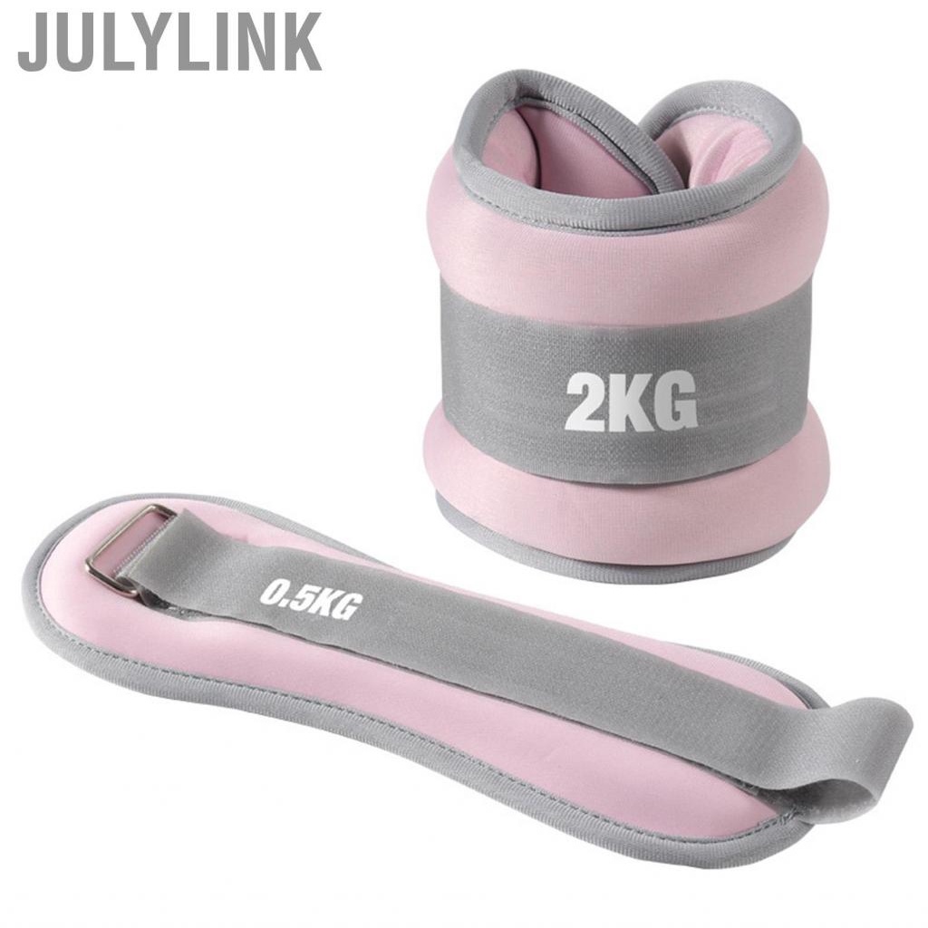 Julylink 2pcs Hand Tied Sandbag Adjustable Strap Hook and Loop Strength Training Ankle for Dance