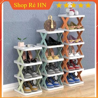 Kệ Để Giày Dép Đa Năng Dễ Tháo Lắp 5,6 Tầng , Kệ Trang Trí Decor Chữ X Hiện Đại