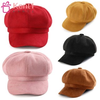 Mũ beret kent1 màu trơn bằng vải da lộn và mũ lưỡi trai cho nam