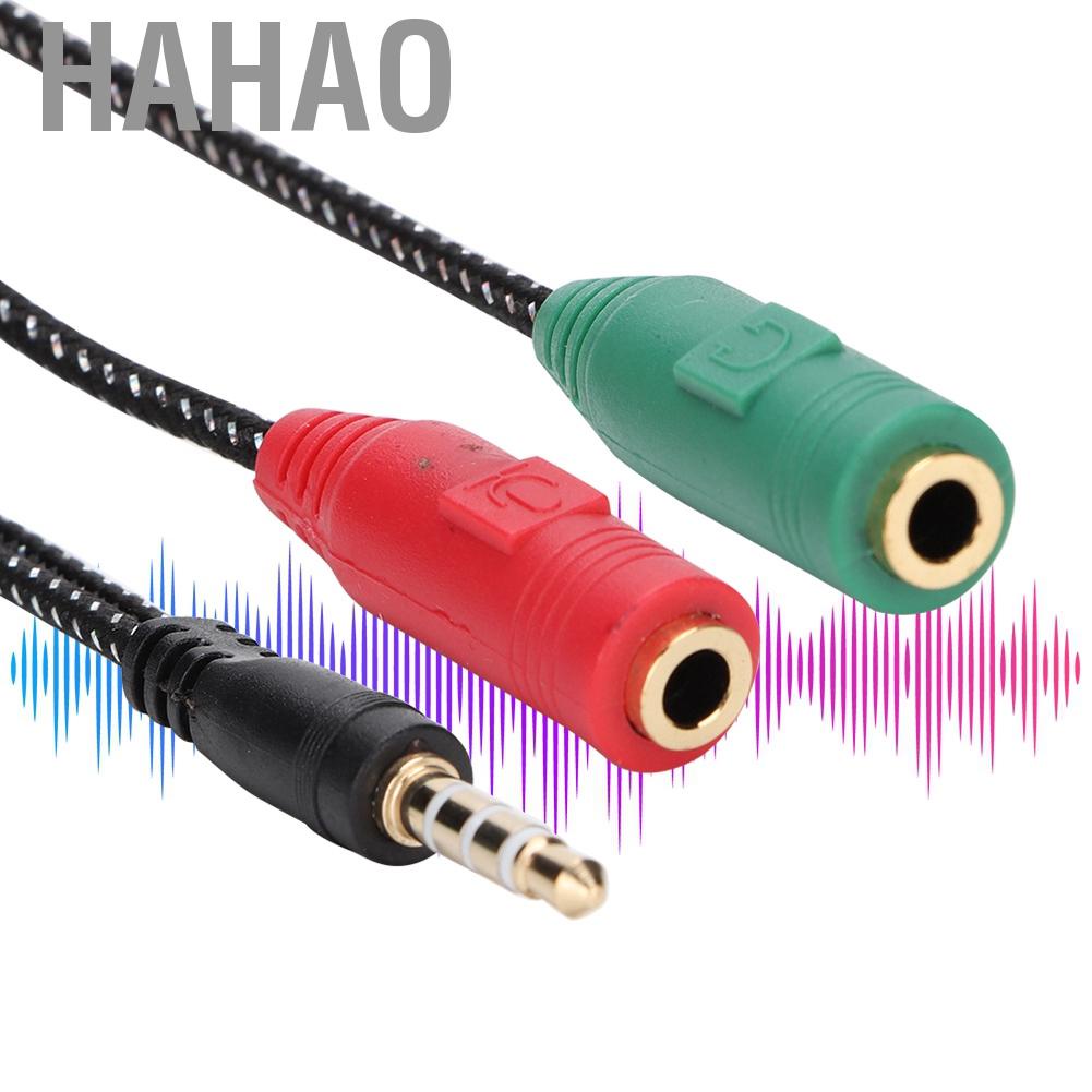 Hahao 3.5mm Double Earphone Microphone Adapter Headset Couple Audio Splitter