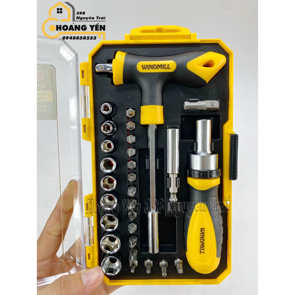 Bộ Tô Vít 29 chi tiết WINDMILL W29-03, Bộ tô vít đa năng kèm khẩu vặn