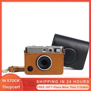 1buycart1 Túi đựng máy ảnh kỹ thuật số bằng da PU phong cách retro cho Instax Mini