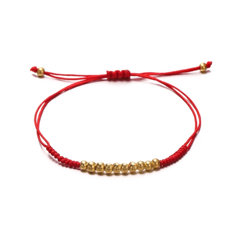 Sc Vòng Đeo Tay Xỏ Hạt Thủ Công Màu Đỏ Hình Động Vật Phong Cách Trung Hoa Thích Hợp Làm Quà Tặng / Mặc Hàng Ngày