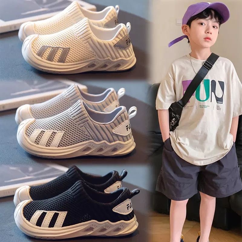 C-FOOT Giày Thể Thao Co Giãn ,Lưới Thoáng Khí Năng Động 3 Màu Lựa Chọn Cho Bé Trai,Bé Gái