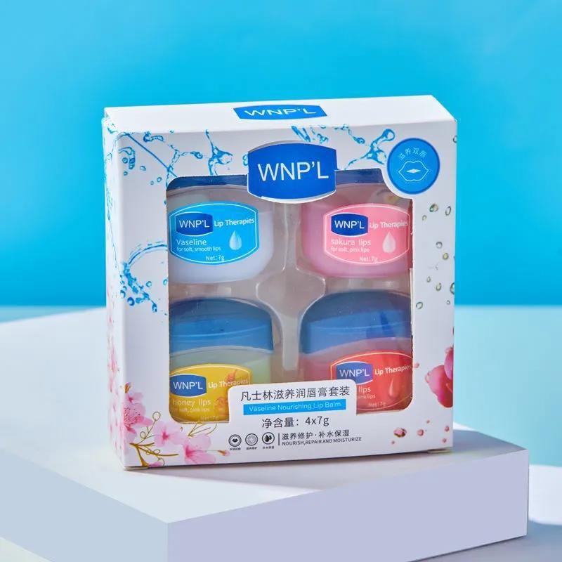 Kem ủ môi WNP'L set 4 hũ mùi hương thơm tự nhiên, chống nẻ dưỡng ẩm giảm thâm môi căng mịn, son dưỡng môi