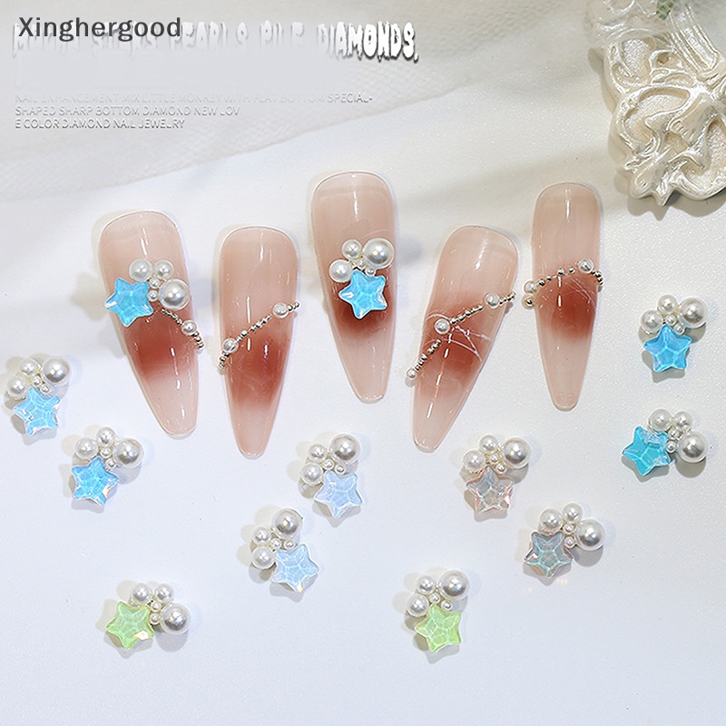 Xinghergood Set 2 Hộp Phụ Kiện Trang Trí Móng Nghệ Thuật 3d Hình Ngôi Sao Nhiều Màu Sắc xinghergood diy xhg