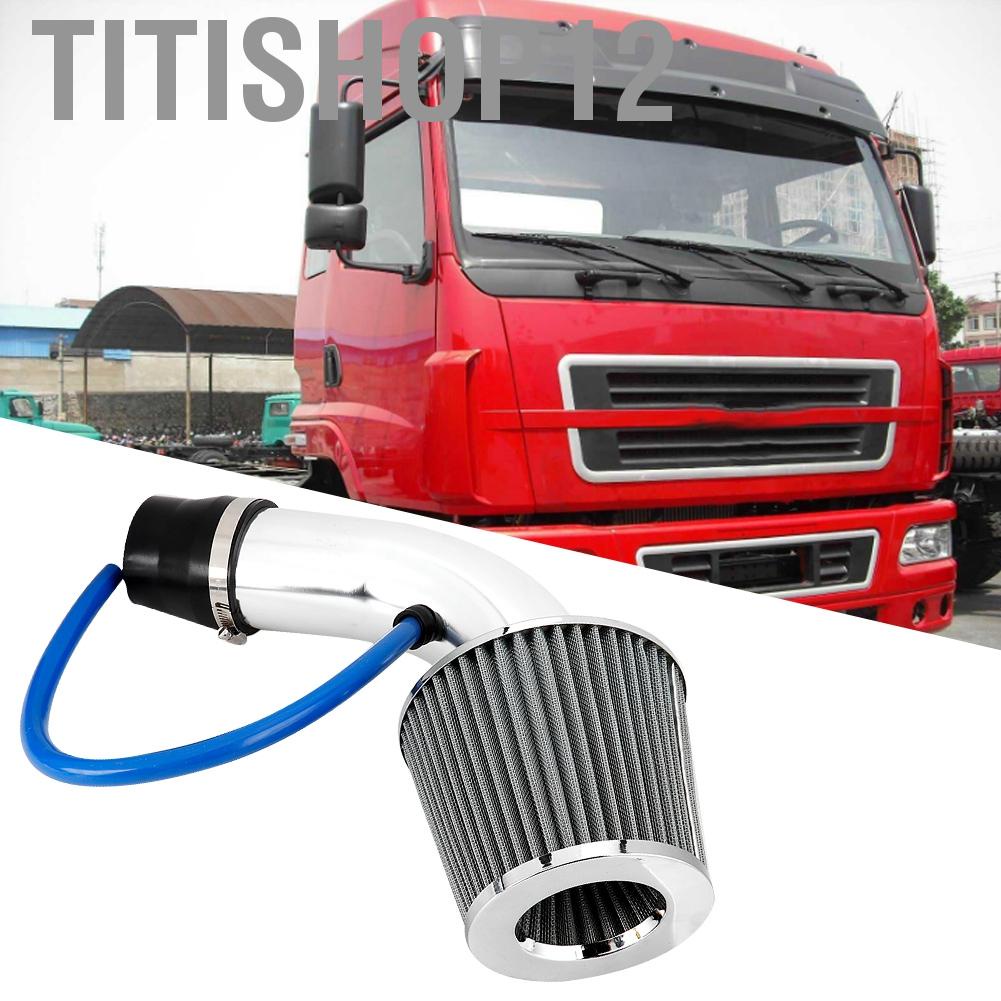 Titishop12 3 Inch 75mm Aluminum Alloy Universal Car Cold Air Intake Filter Induction Pipe Hose Kit New
