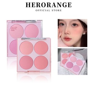  Phấn má hồng bốn màu HERORANGE ~ Summer Sweet White Contouring Màu trang điểm khỏa thân tự nhiên Bảng vẽ đường viền Phấn má hồng mờ Tím Rouge 