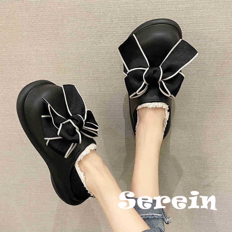 Serein  dép lông dép bông Đế Dày dép quai hậu đế cao 2023 hot trend Đa màu sắc Đế chống trơn trượt Độc lạ Trẻ trung FMR23B0X5G 48Z231129
