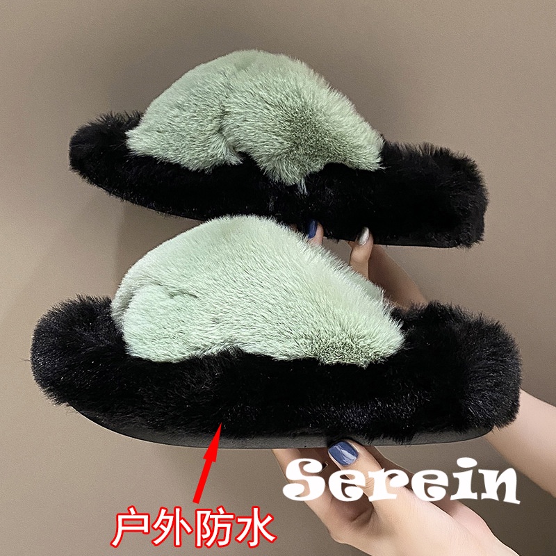 JISAILUN  dép lông dép bông Đế Dày dép quai hậu đế cao 2023 hot trend Độn đế Thoáng khí Thiết kế độc đáo Phối màu tinh tế FMR23B0SUI 48Z231129