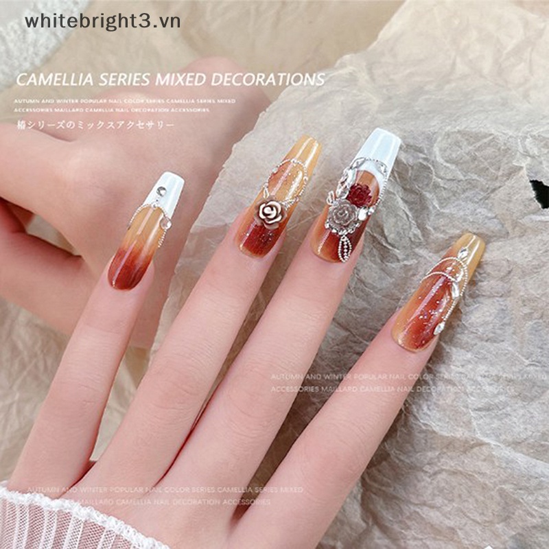 Set 50 Hạt Nhựa resin Hình Hoa Trà Đính Móng Tay Thời Trang Thu Đông