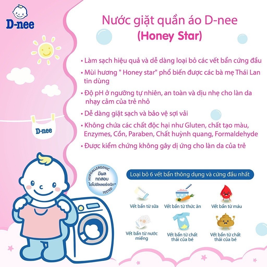 Nước giặt quần áo trẻ em Dnee Thái Lan 3000ml, xà phòng giặt quần áo cho bé ! .