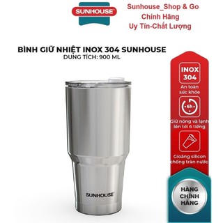 Bình giữ nhiệt inox 304 sunhouse 900ml ks-tu900i_hàng chính hãng