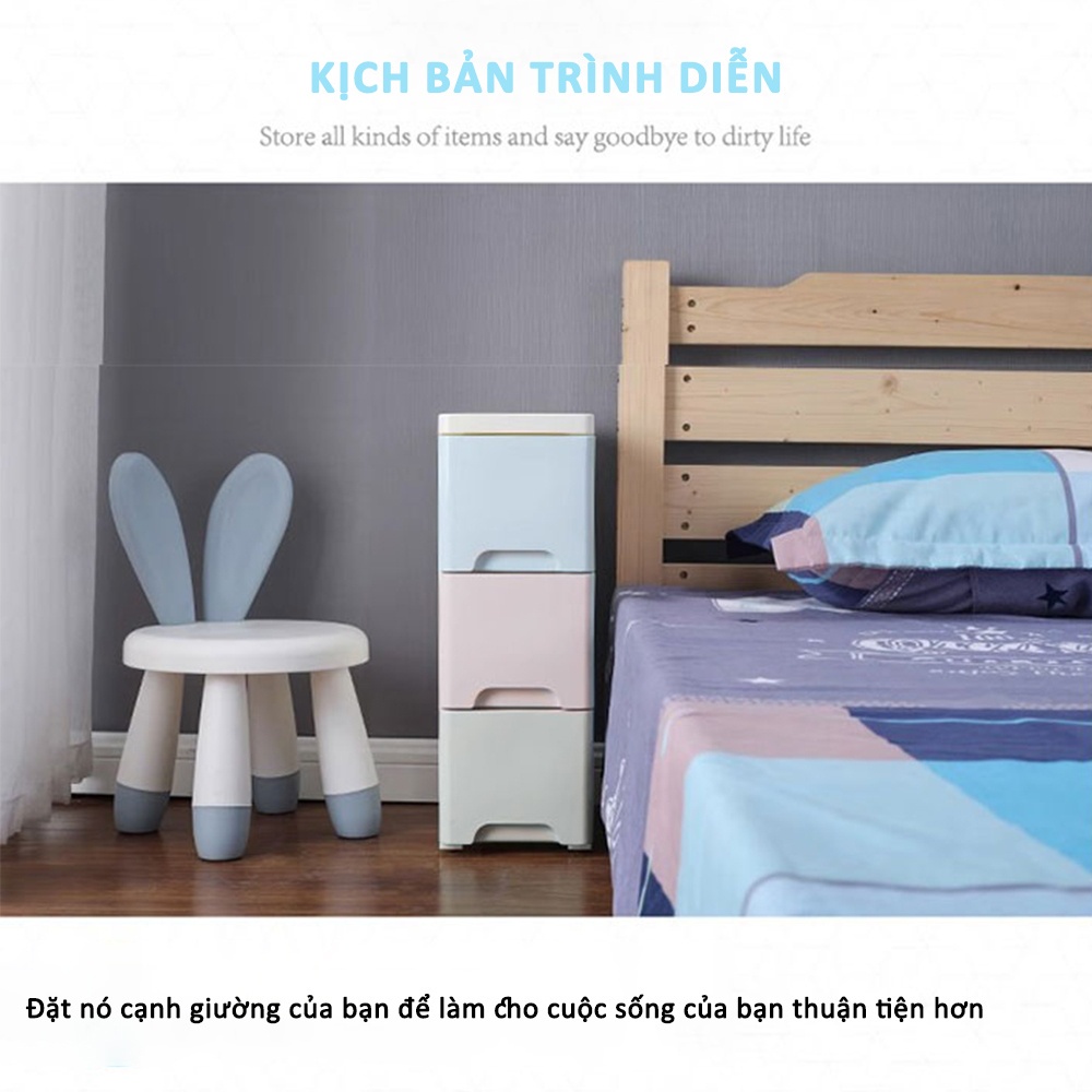 Tủ Lưu Trữ Nhựa PP - Tiện Lợi Cho Gia Đình, Tận Dụng Hiệu Quả Không Gian Nhỏ với Thiết Kế Bánh Xe Phổ Thông Miễn Phí