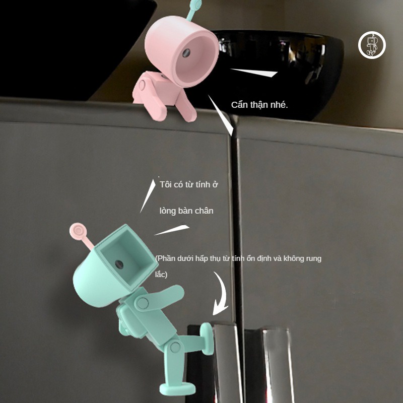 Đèn Ngủ Từ Tính Spaceman LED Robot Mini Để Bàn Đồ Trang Trí Khối Xây Dựng Ánh Sáng Xung Quanh Giá Đỡ Điện Thoại
