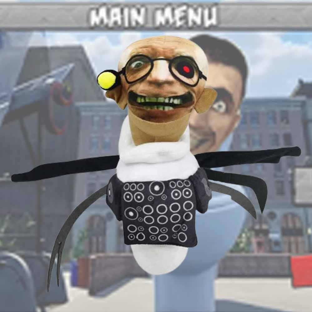 Skibidi Toilet Plush Toys ,Scientist Soft Plushie Stuffed Figure Doll Gift Xmas