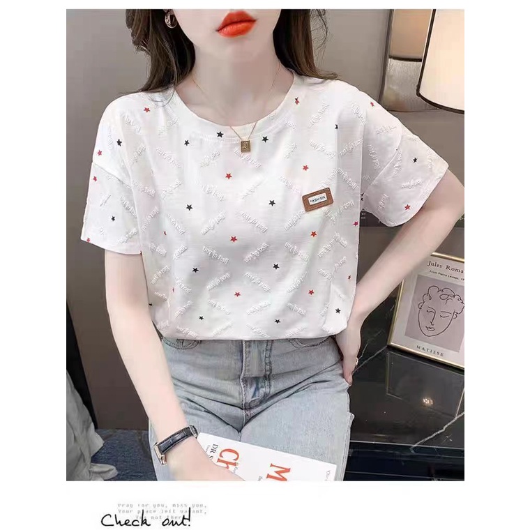 Áo Thun Cotton Tay Ngắn In Hình Thiết Kế Ba Chiều Mẫu Mới 2023 Thời Trang Mùa Hè Cho Nữ