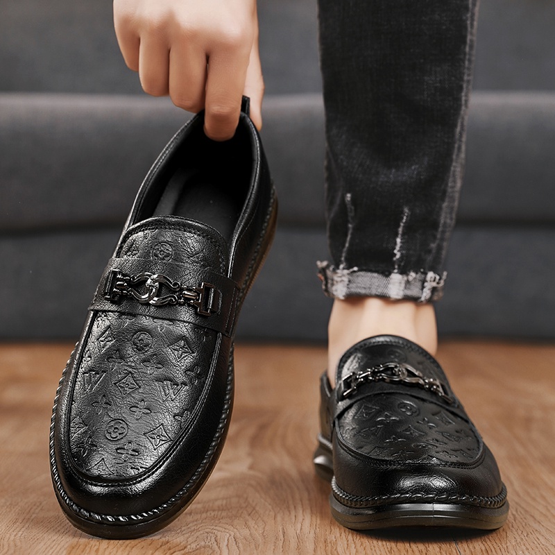 Giày Lười Da Phong Cách retro Thời Trang Cho Nam