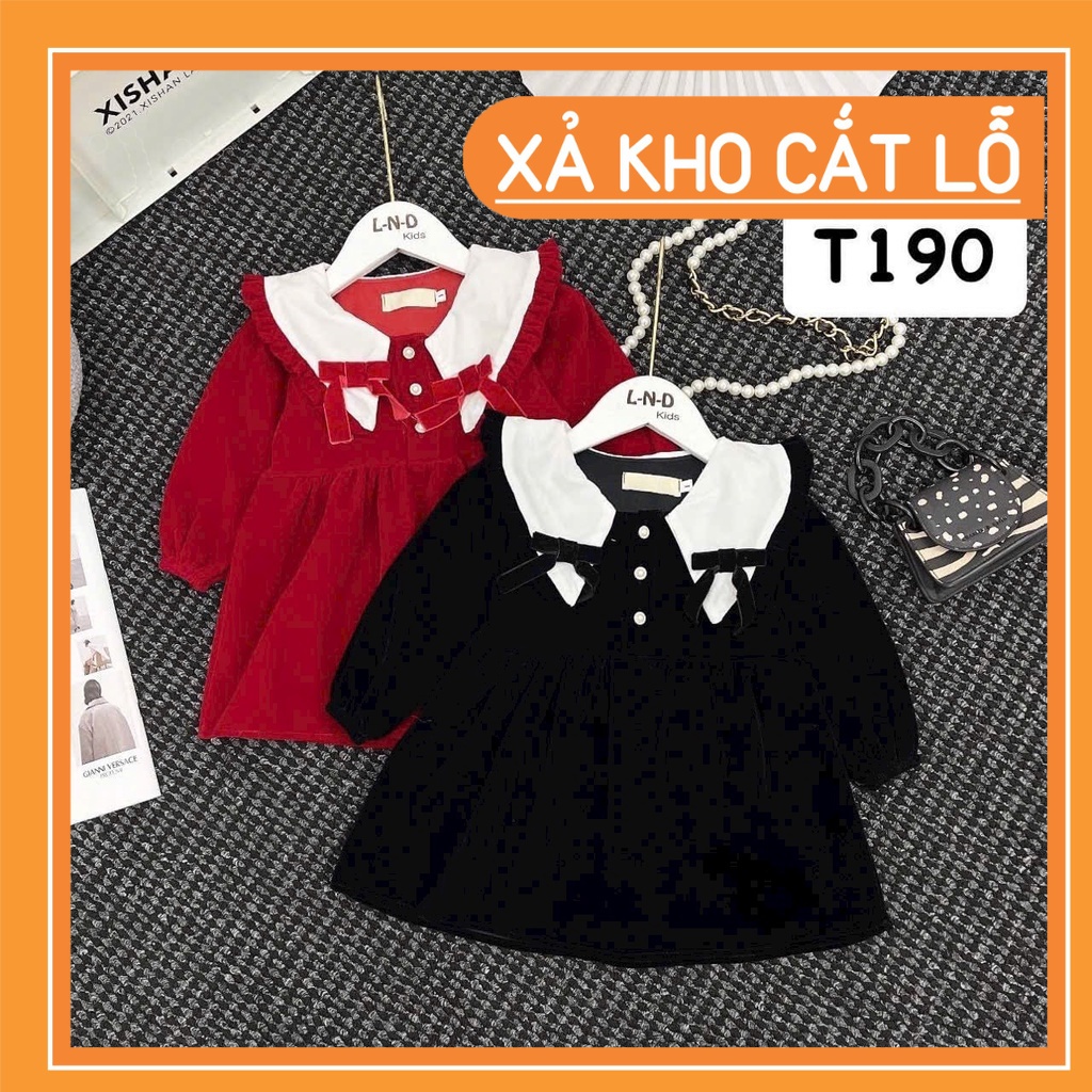 QS16 Queen Store Váy nhung màu đỏ cho bé diện Tết , chanh xả tiểu thư là đây chứ đâu