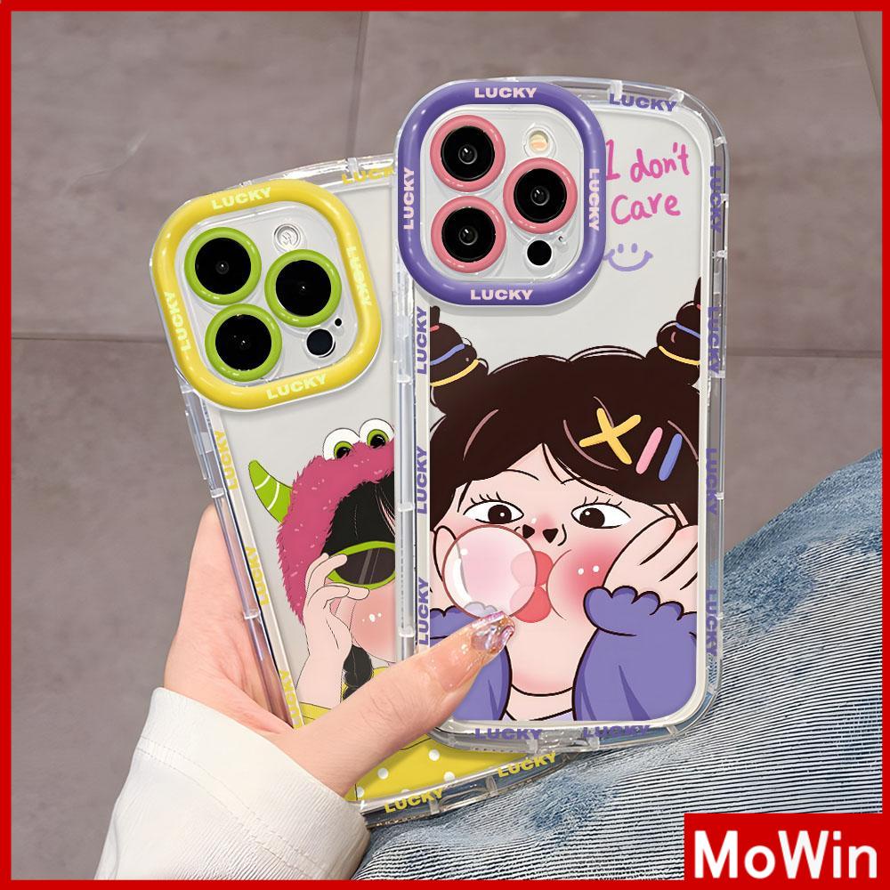 Mowin - Ốp lưng Ốp điện thoại Ốp iphone 15 pro max Ốp iPhone sáng bóng trong suốt Túi khí chống sốc TPU mềm dễ thương Cô gái ngộ nghĩnh kỳ quặc Tương thích với iPhone 14 Pro max 13 12 11 XR XS MAX 7 8Plus