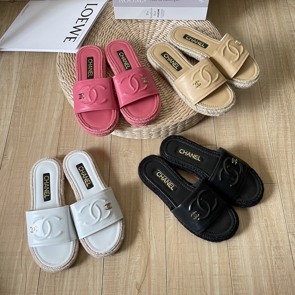 Chanel Dép Sandal In Chữ Thời Trang Dành Cho Nữ