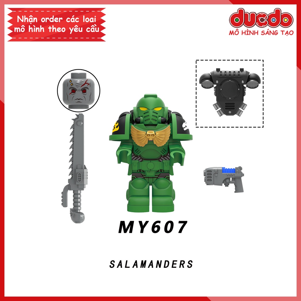 Minifigures Warhammer 40k Chiến Binh Bán Thần Adeptus Astartes Space Marines - Đồ Chơi Lắp Ráp Mini MY606 - 610