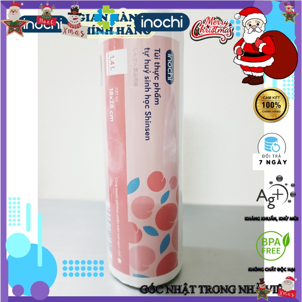 Túi thực phẩm tự huỷ sinh học Shinsen 1,4L và 1,6L - Chính hãng inochi - Sản phẩm dùng để đựng và bảo quản thực phẩm.