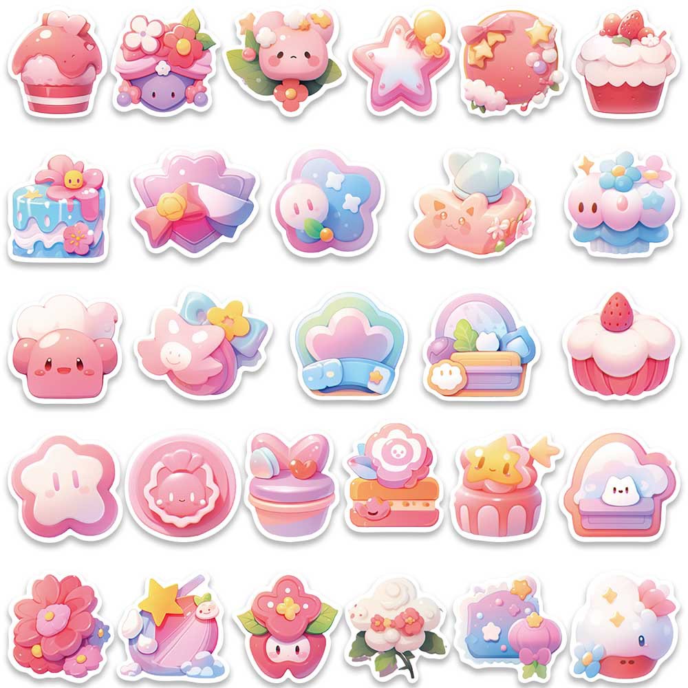 Bộ 56 Miếng Dán Trang Trí Mũ Bảo Hiểm / Bút Chì Chống Thấm Nước Họa Tiết kirby graffiti Dễ Thương