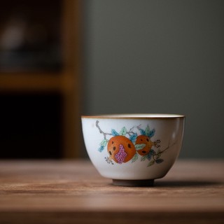 Quả Lựu Trăng Trắng Ru Kiln Trà Cốc Cá Nhân Cốc Master Cup Cốc Đơn Cốc Trà Mở Lát Có Thể Nâng Bộ Trà Gốm [A100]