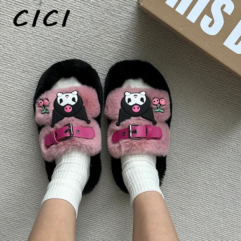 CICI dép nữ dép lông dép sandal nữ dép bánh mì Sang trọng Màu sắc đa dạng Êm ái Thể thao và thời trang FDL23C08XF 50Z231211