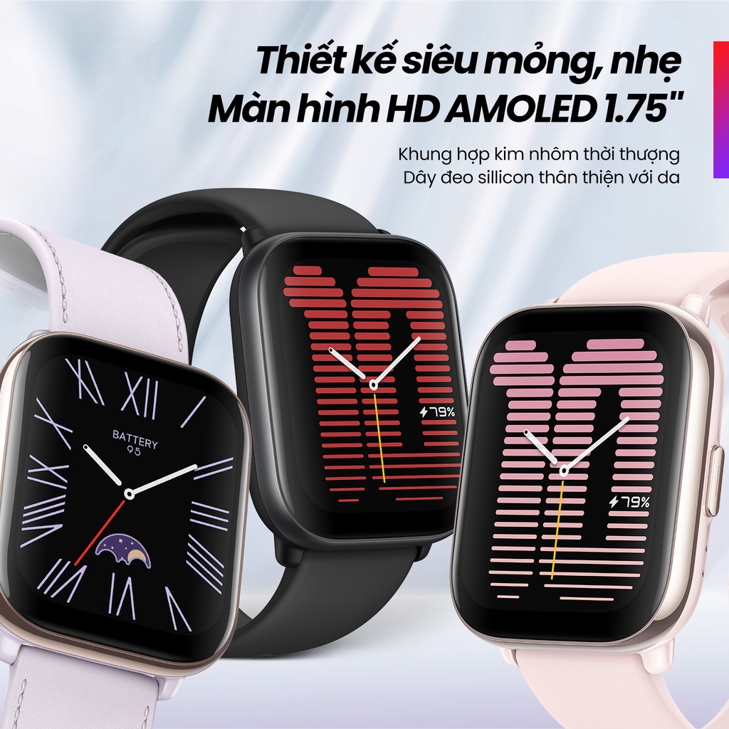 Đồng hồ thông minh Amazfit Active - Nghe gọi Bluetooth & phát nhạc - Thiết kế thời trang - Chính Hãng - BH 12 tháng