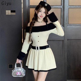 Giyu Chic váy len nữ Đầm Body đầm dự tiệc thời trang Minimalist Stylish Casual WLQ23C0APA 50Z231213