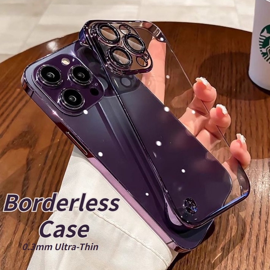 Ốp Điện Thoại PC Mỏng Trong Suốt Mạ Điện Chống Sốc Cho iPhone 14 13 12 11 Pro Max Plus X XR Xs Max