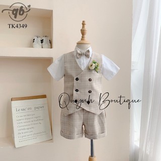 Bebebe Vest Bé Trai Cao Cấp Quỳnh Boutique Set Vest Cộc Lãng Bebebe