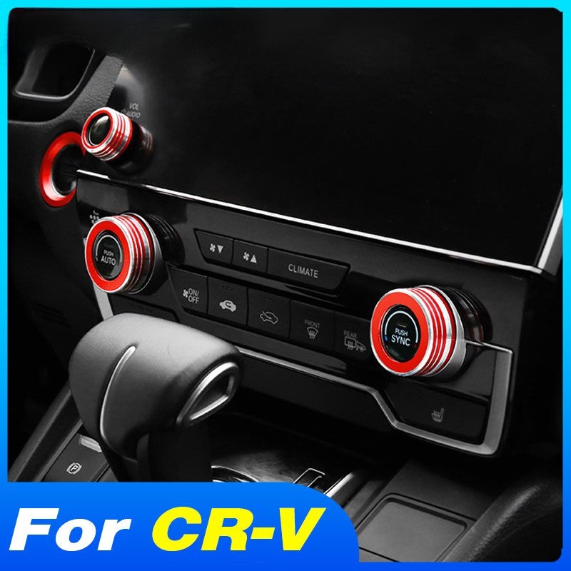 Lt hivotd Bọc Núm Điều Hòa Bằng Thép Không Gỉ Trang Trí Nội Thất Xe Hơi honda cr-v crv 2017-2021