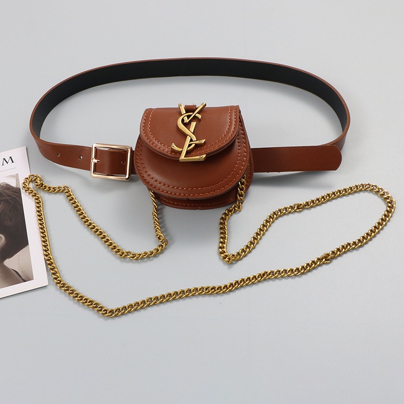 Mới Túi Đeo Hông mini Phối Dây Xích Thời Trang Cho Nữ