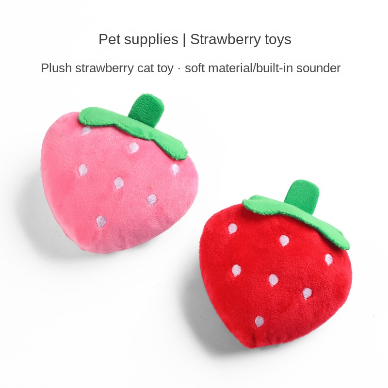 Đồ chơi chó dâu tây Squeaky Đồ chơi cho chó con Đồ chơi mọc răng Đồ chơi cho chó dễ thương Squeaky Đ