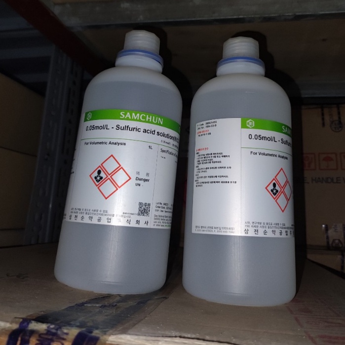 (Can 35kg - 9,5k/kg) 1 chai 500ml Dung dịch chuẩn H2SO4 0.05M, Sulfuric aci.d solution(N/10)