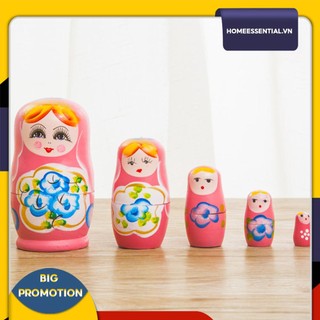 Bộ 5 búp bê nga matryoshka bằng gỗ