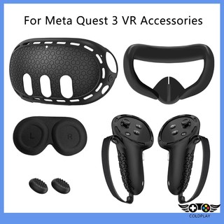 Bộ bảo vệ 5 trong 1 cho Meta Quest 3 Vỏ silicon Bộ điều khiển Grip Cover Face Mask Lens Cover Rocker Cap cho Quest 3 VR Tai nghe