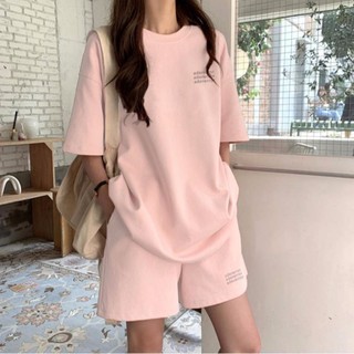 Bộ đồ thể thao nữ rộng mới phong cách Hàn Quốc Áo thun mặc ở nhà Bộ hai món