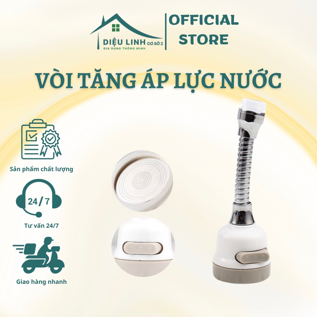 Vòi tăng áp rửa chén 3 Chế Độ Loại Dài 18cm đường kính ống vòi nước 2cm,Đầu Vòi Nối Rửa Chén Bát Tăng Áp dieulinhshop